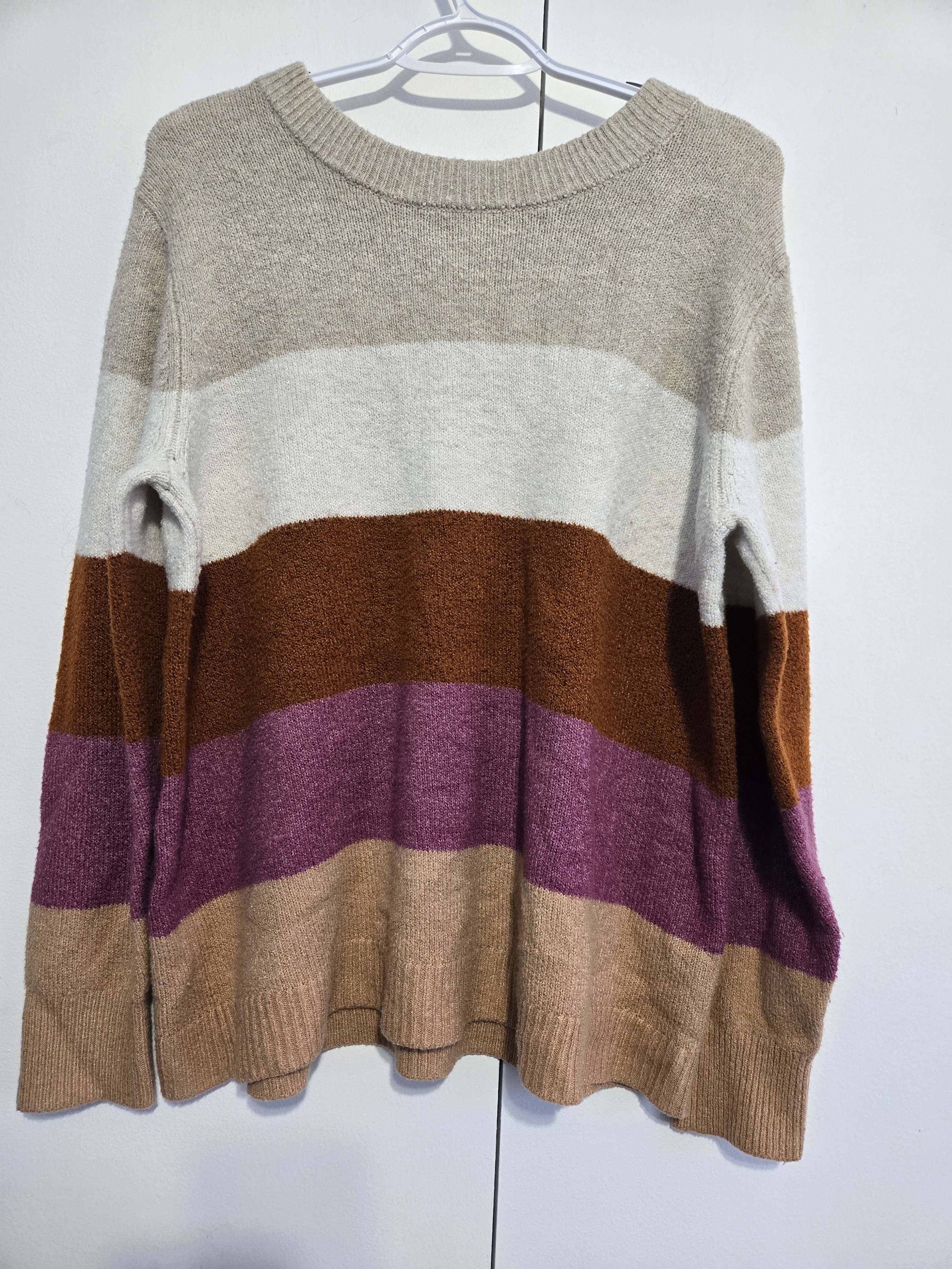 Ava & Viv 2x Colorblock Sweater Womens Plus Size Cozy Knit Pullover